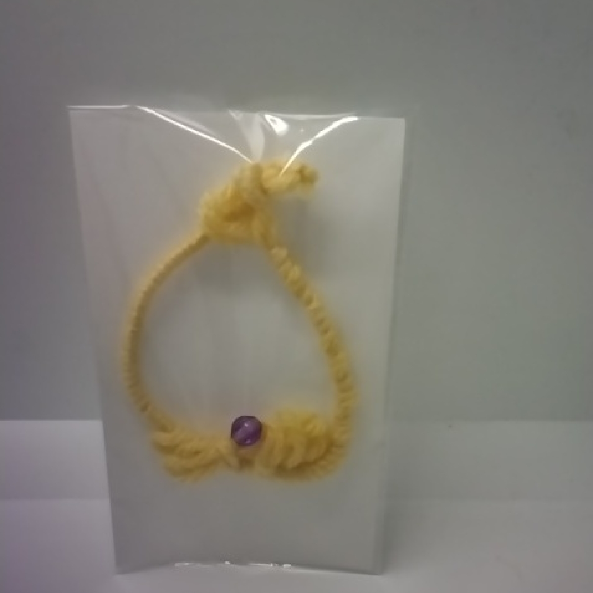 Lorena Espinoza Design Yellow Knotted Necklace With Purple Accent 10$